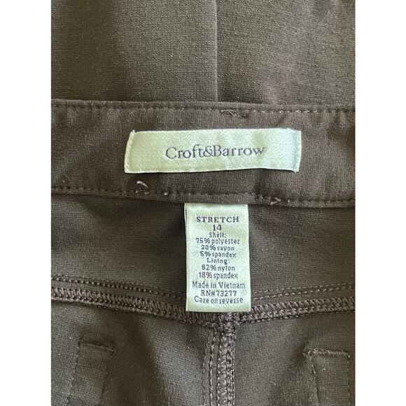 Ladies Croft & Barrow Brown Stretch Pants Size 14 - Picture 6 of 6